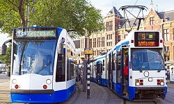 train through the heart of Amsterdam