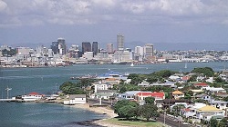 Auckland is situated along the Waitemata Harbor