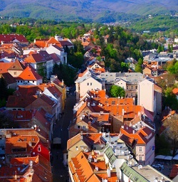 view of historic apartments in Zagreb, Croatia