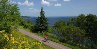 enjoy the scenic bike trip along Gitchi-Gami Bike Trail, right along Lake Superior